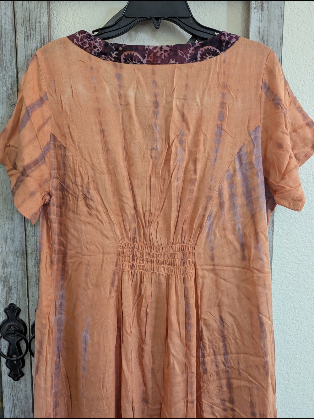 Soft Surroundings Rayon Tiedye Maxi Dress with Trim Sz Large - Picture 6 of 6
